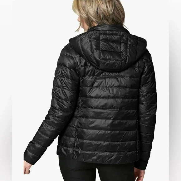 Women's Ultra Light Weight Packable Down Jacket with Removable Hoodie - Picture 3 of 4